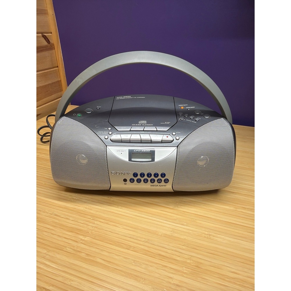 Sony CFD-S500 CD Radio Cassette Corder Boombox Mega Bass Tested Works